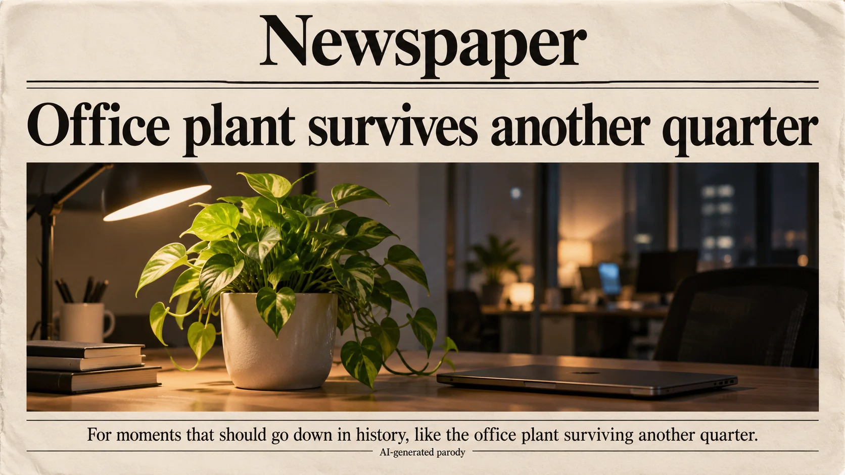 Office plant survives another quarter